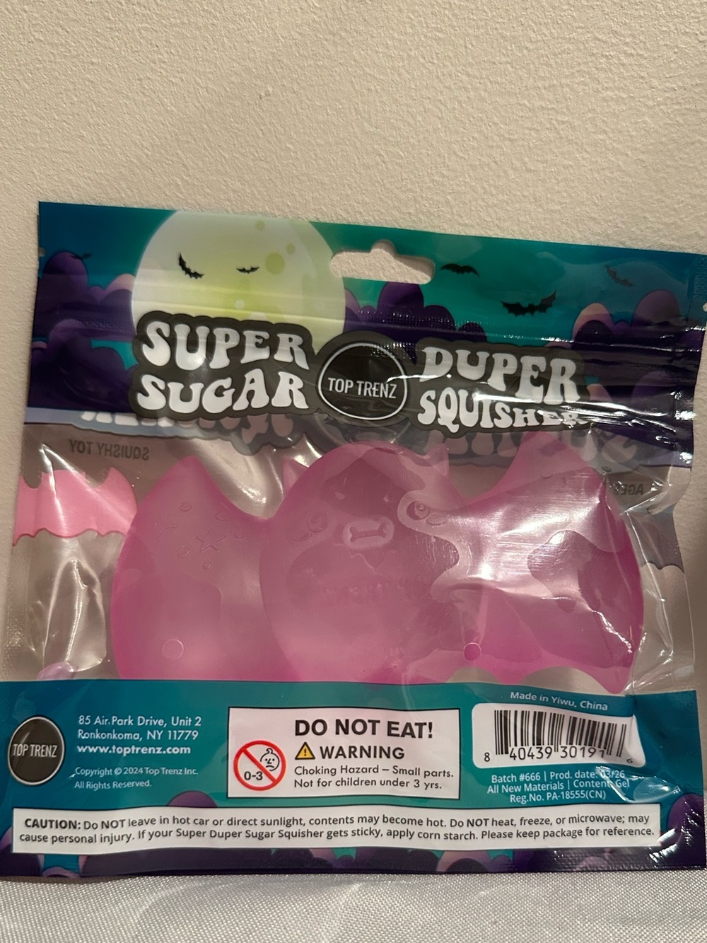 Top Trenz Summerween Sugar Squish Bat - Pink